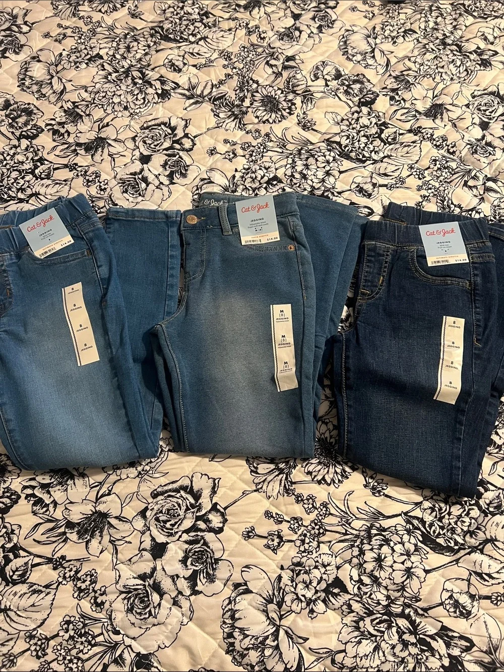 Cat & Jack Kids Triple Pack Blue Wash Jeggings